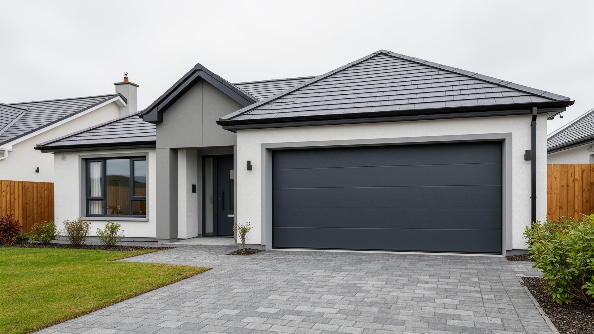 Overhead Door Company installation at a modern home in Northern Ireland
